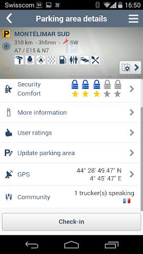 TRANSPark truck parking areas screenshot 2