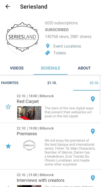 videmic - event app screenshot 2