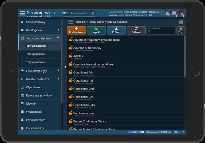 Słownictwo Angielski ePanel screenshot 9