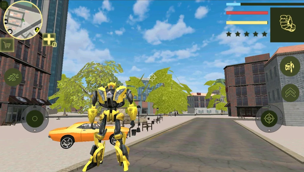 Golden Robot Car Transforme Futuristic Supercar screenshot 1