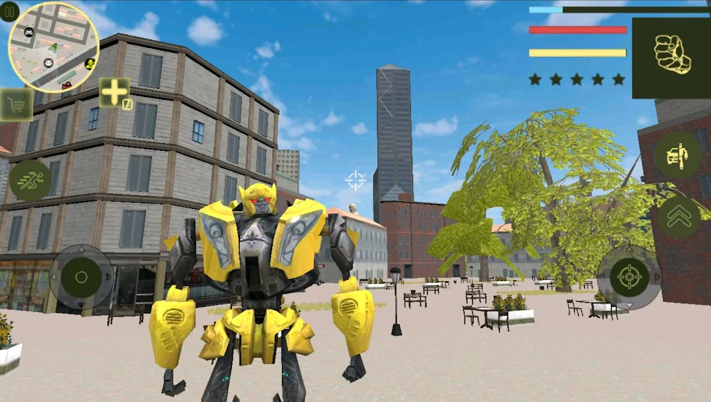 Golden Robot Car Transforme Futuristic Supercar screenshot 3