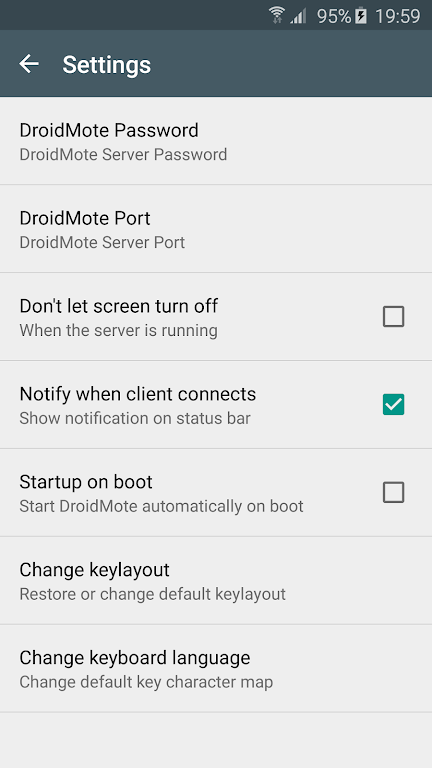 DroidMote Server (root) screenshot 2