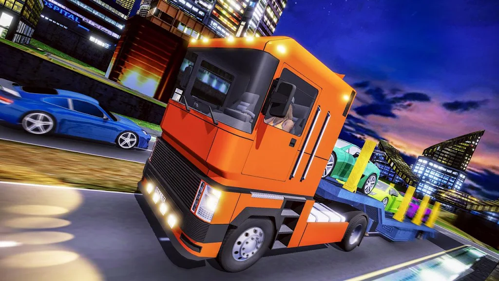 Xe Transporter Trailer Driving Simulator Xe tải screenshot 3