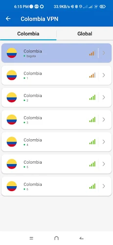 Colombia VPN screenshot 1