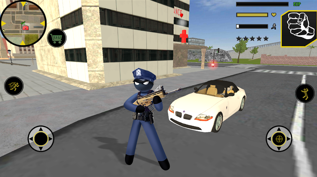 US Police Stickman Rope Hero mafia Gangster Crime screenshot 2