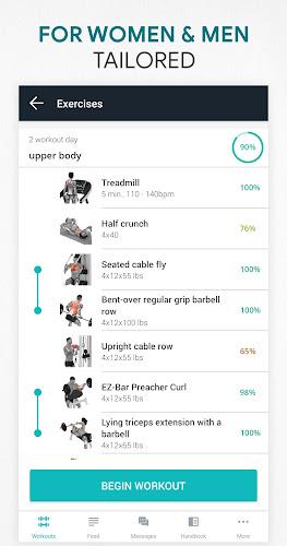 Fitness app: home, gym workout screenshot 2