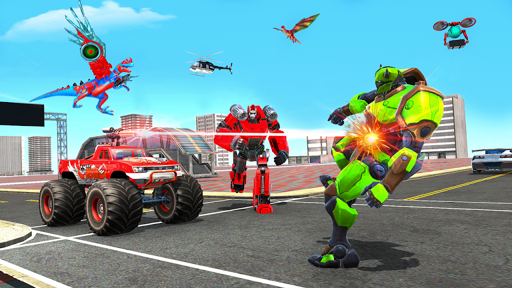 Flying dino car transform game screenshot 1