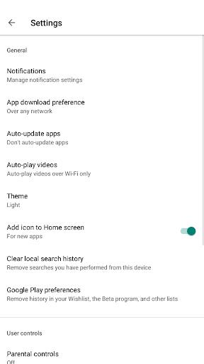 Play Store Settings Shortcut screenshot 2