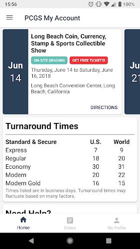 PCGS My Account - Orders, Show screenshot 2