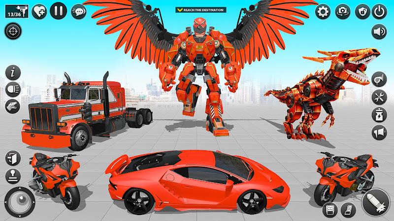 Flying Hawk Robot Car Game screenshot 9