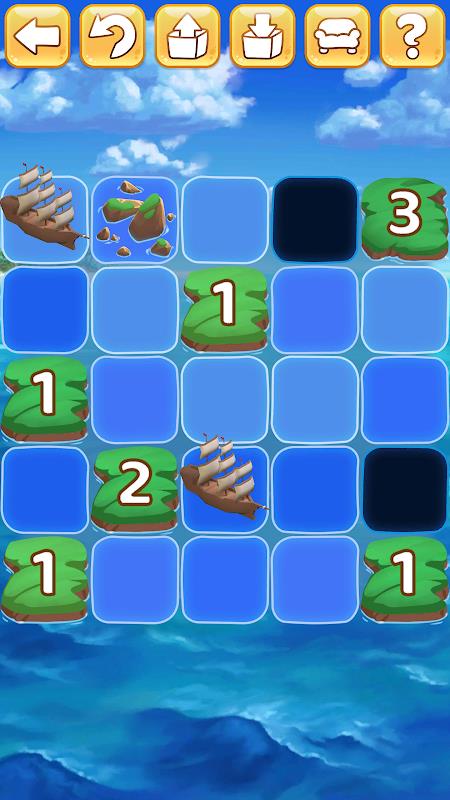 Islands and Ships logic puzzle screenshot 3