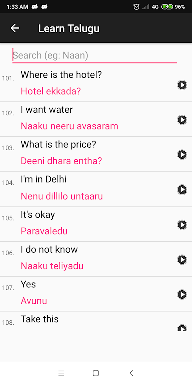 Learn Telugu through English screenshot 4