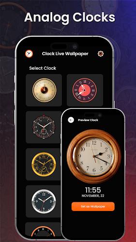 Analog Clock Wallpaper：3DClock screenshot 1