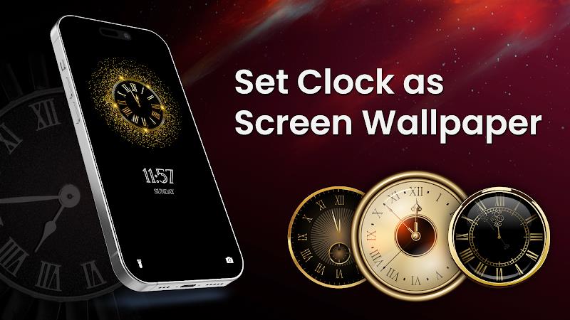 Analog Clock Wallpaper：3DClock screenshot 14