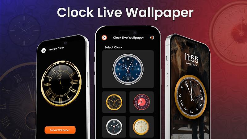 Analog Clock Wallpaper：3DClock screenshot 12