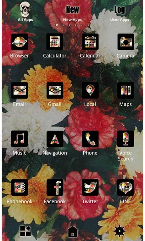 Cool Theme-Flower Skull- screenshot 2