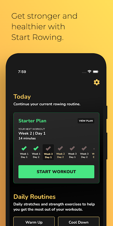 Start Rowing - Rowing Workouts screenshot 1