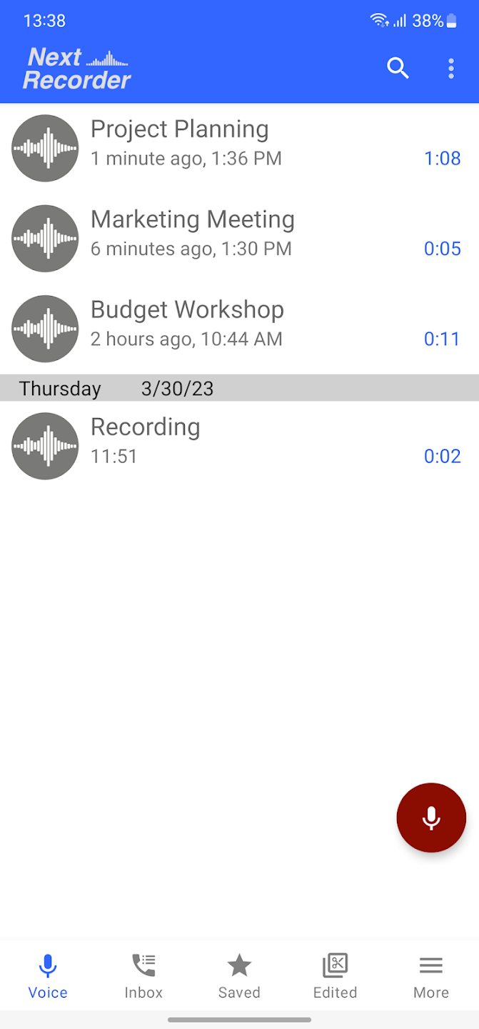 Next Recorder screenshot 3