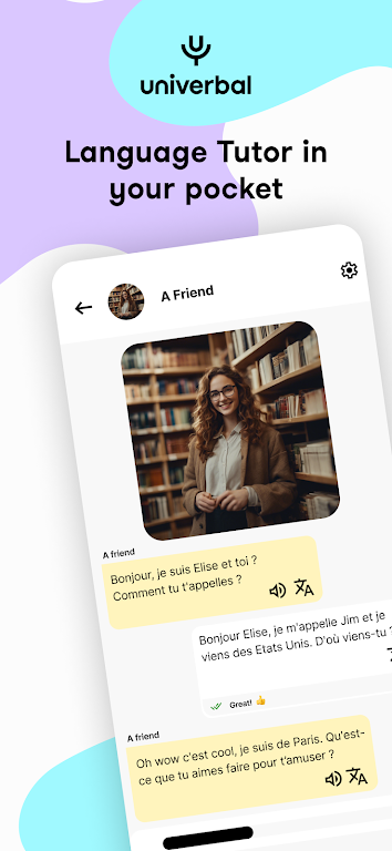 Univerbal - AI Language tutor screenshot 1