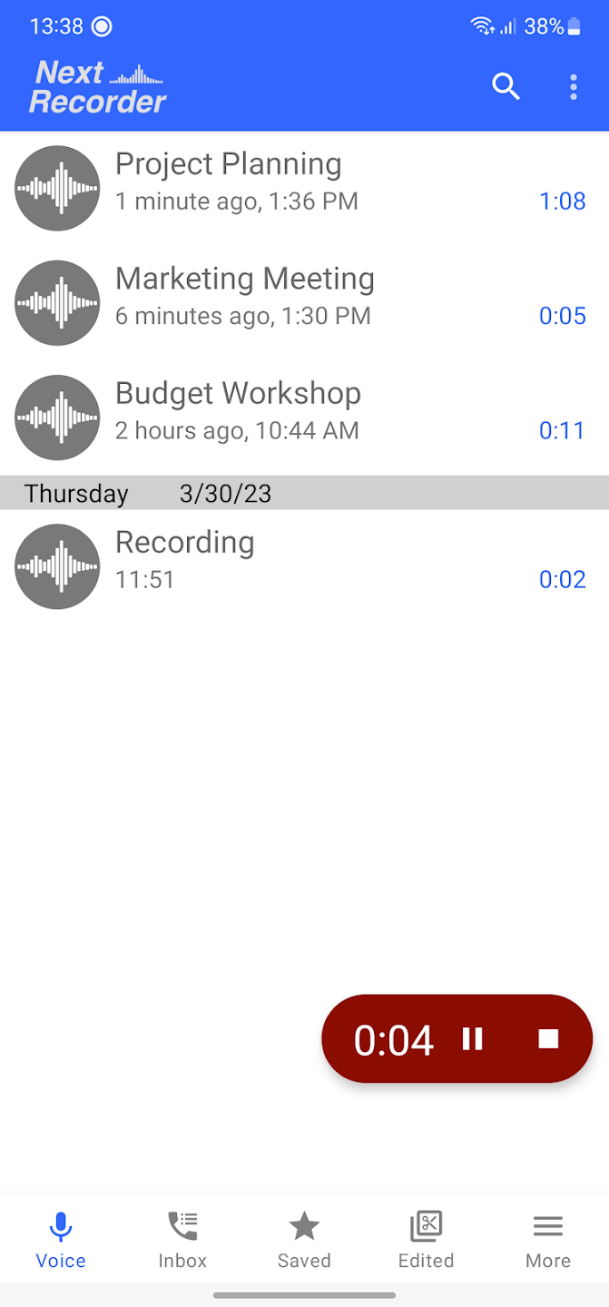 Next Recorder screenshot 1