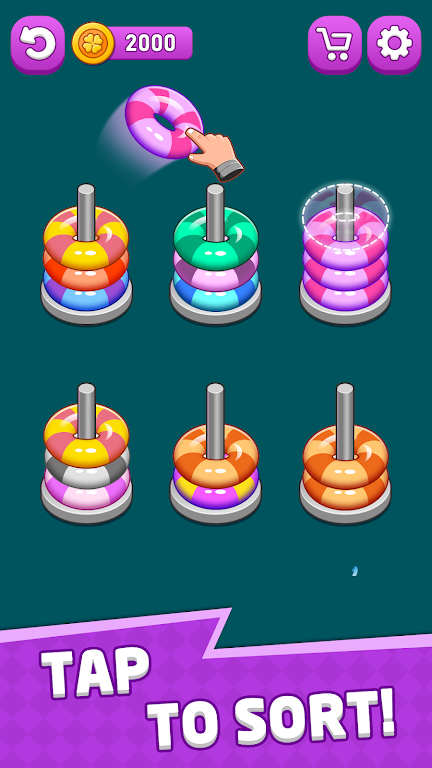 Hoop Sort Fever : Color Stack screenshot 3