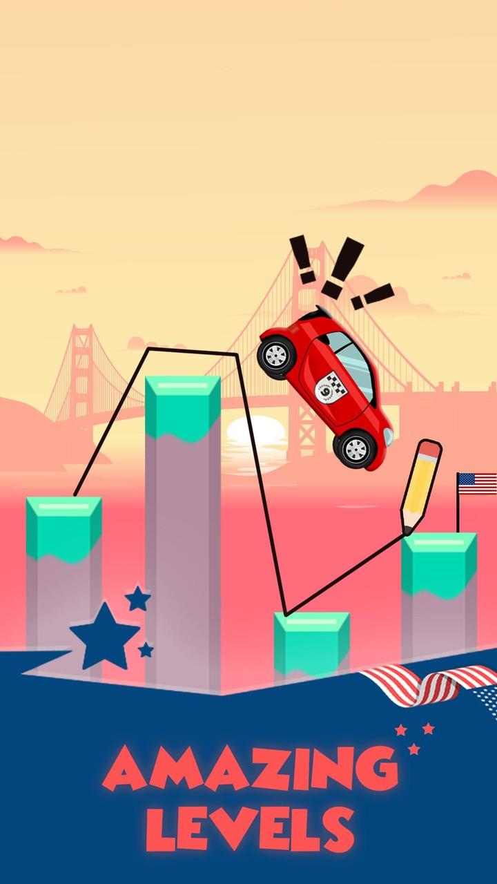 Draw 2 Bridge: Draw Save Car screenshot 5