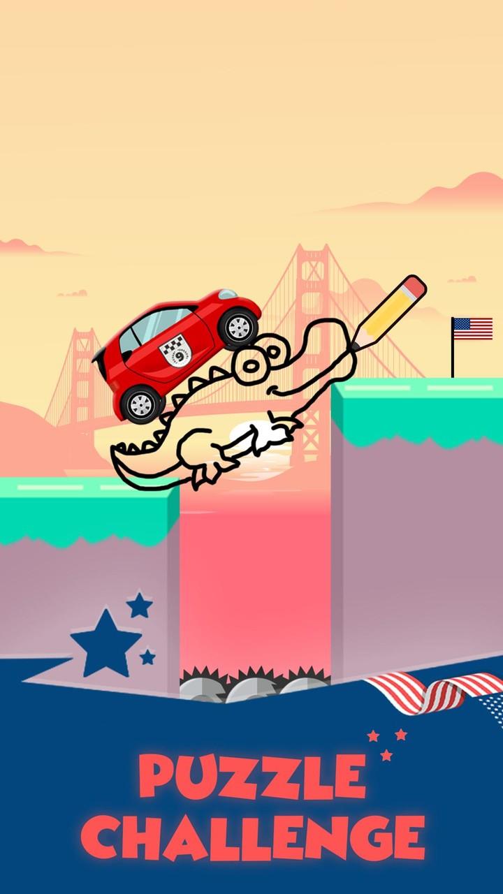 Draw 2 Bridge: Draw Save Car screenshot 2