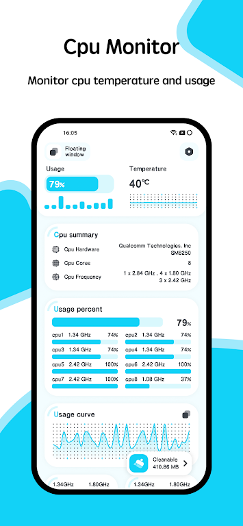 CPU Monitor - temperature screenshot 1