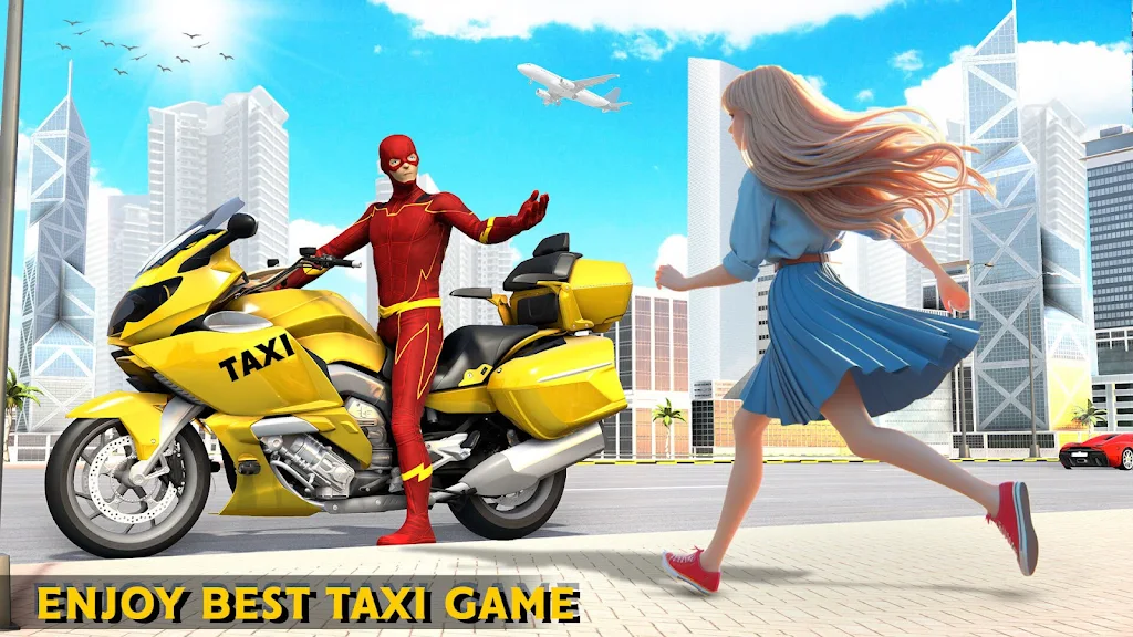 Superhero Bike Game Taxi Games screenshot 1