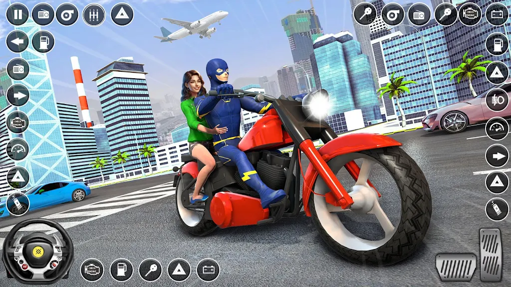 Superhero Bike Game Taxi Games screenshot 2