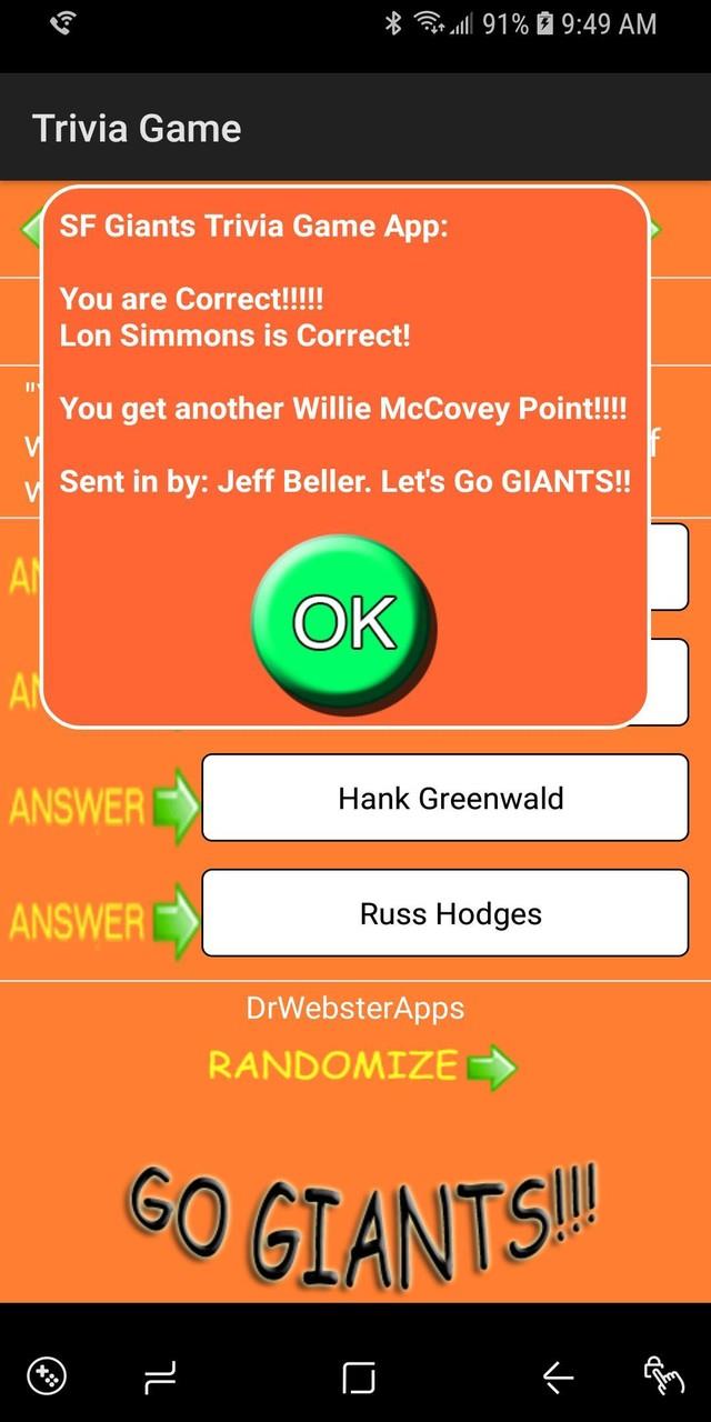 Trivia & Schedule SF Giants screenshot 5