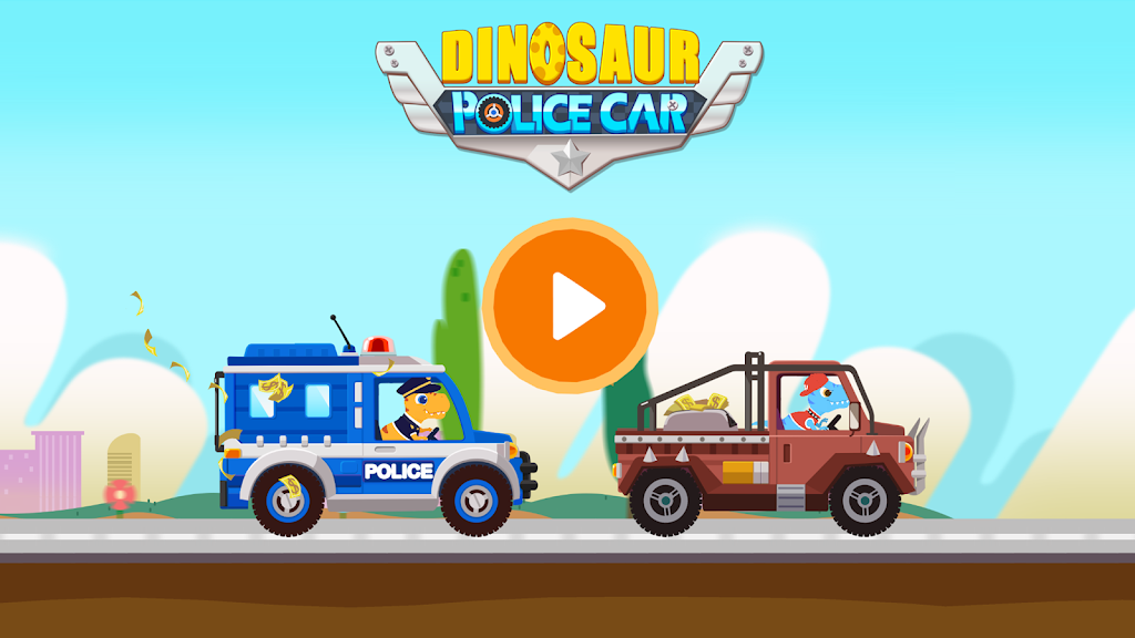 Dinosaur Police Car kids Games screenshot 1