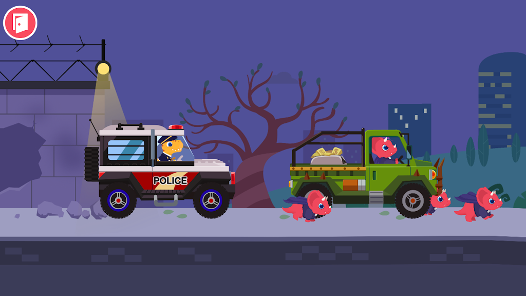 Dinosaur Police Car kids Games screenshot 2