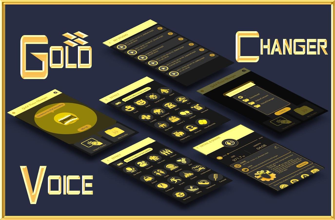 Gold Voice Changer & Voice Recorder screenshot 1