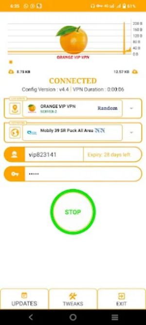 ORANGE VIP VPN PRO screenshot 1