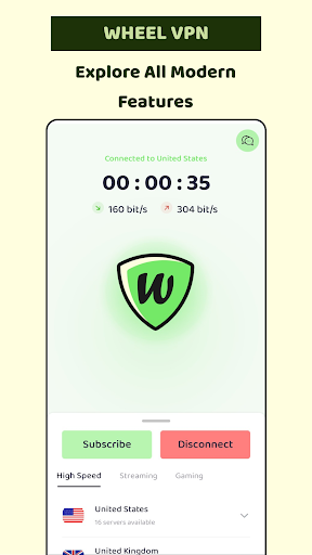 WheelVPN: Private & Secure VPN screenshot 1