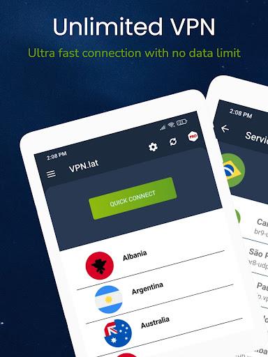 VPN.lat Free Unlimited VPN - USA, Canada, Europe, Latam screenshot 1