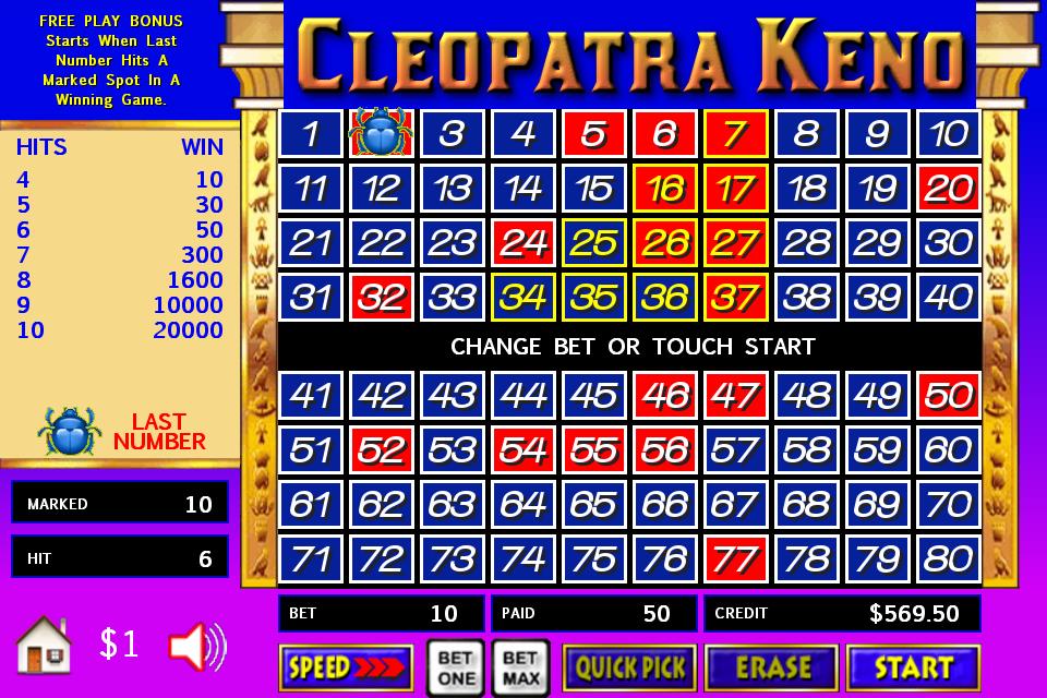 Cleopatra Keno - FREE screenshot 3