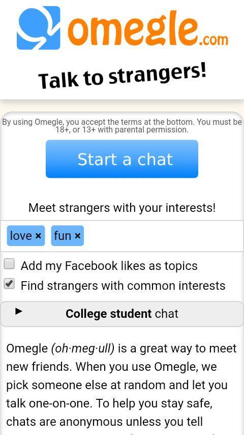 Omegle Chat - Talk to Strangers screenshot 1