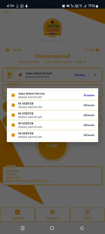 ORANGE MASTER VPN screenshot 1
