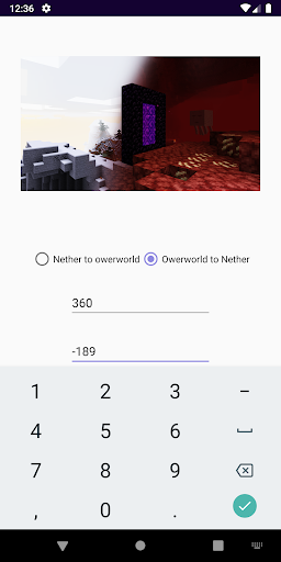 MCZX - Nether Portal Calculator screenshot 2