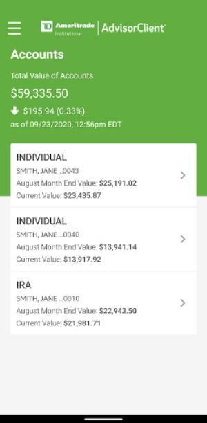 TD Ameritrade Advisor Client screenshot 1