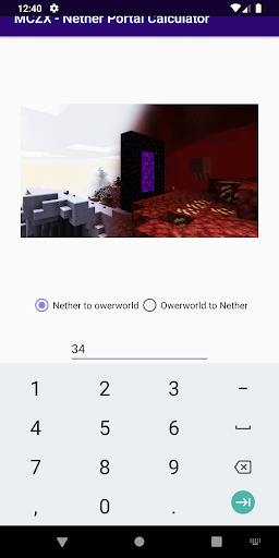 MCZX - Nether Portal Calculator screenshot 4