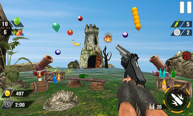 Bottle Gun Shooter Game Mod screenshot 2