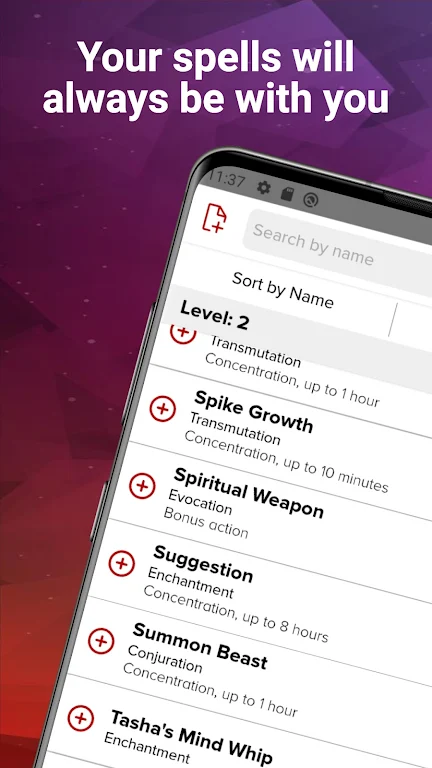 Spells List 5e screenshot 1