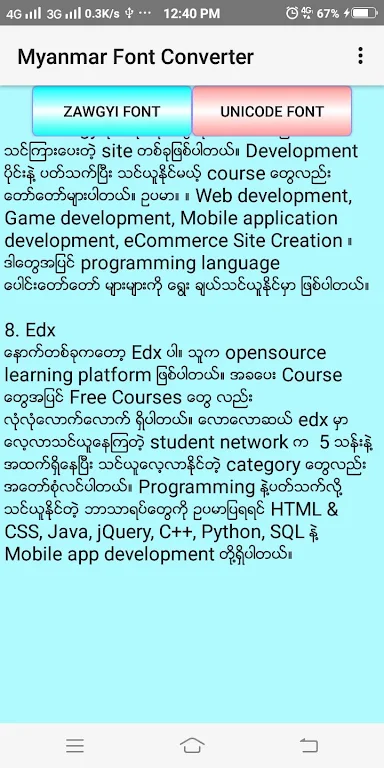 Myanmar Font Converter screenshot 3