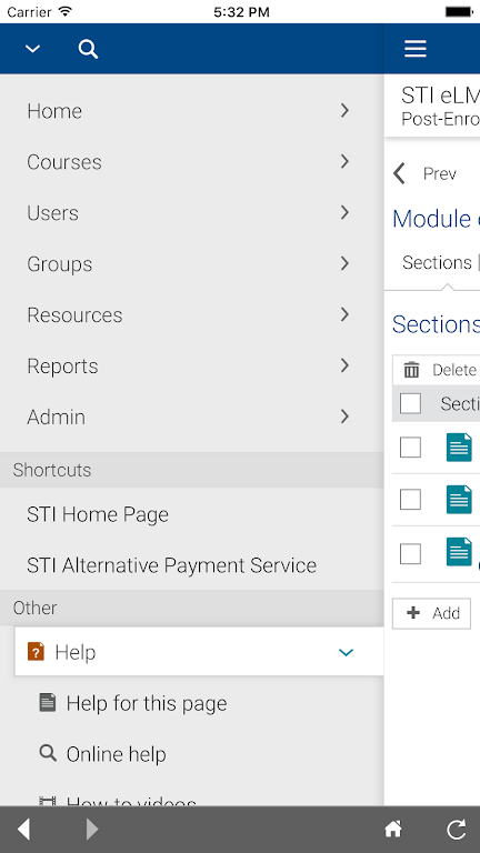 STI eLMS screenshot 4