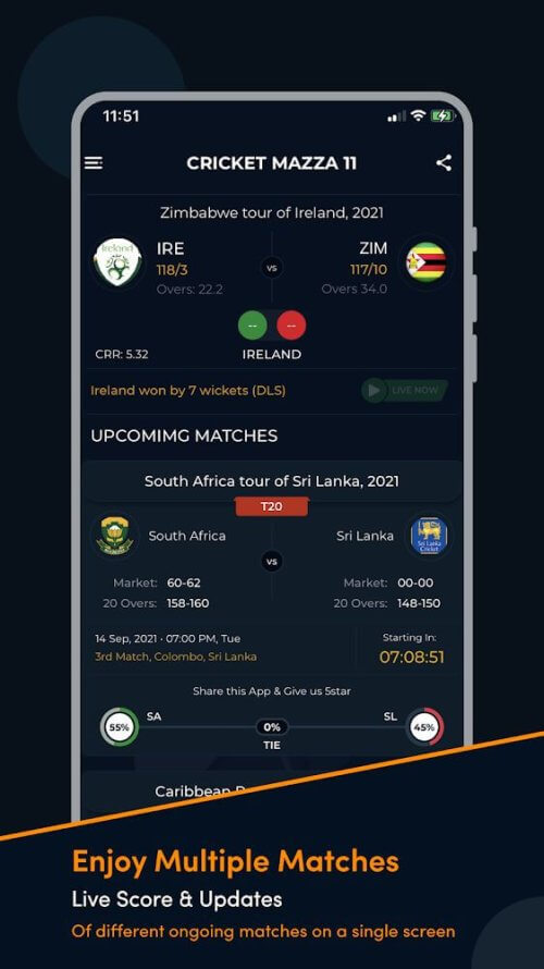 Cricket Mazza 11 Live Line Mod screenshot 3