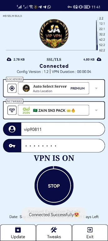 JA VIP VPN screenshot 2