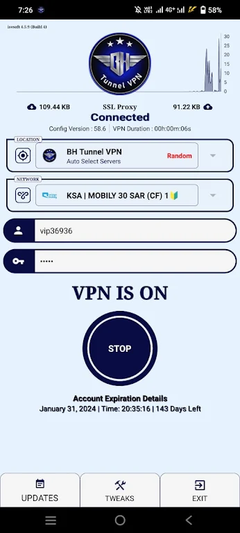 BH Tunnel VPN screenshot 2